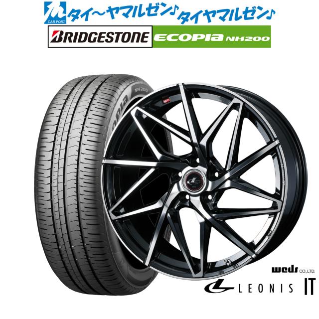 ウェッズ レオニス IT パールブラック/ミラーカット 18インチ 7.0J ブリヂストン ECOPIA エコピア NH200 225/45R18 95W XL サマータイヤ ホイール4本セット