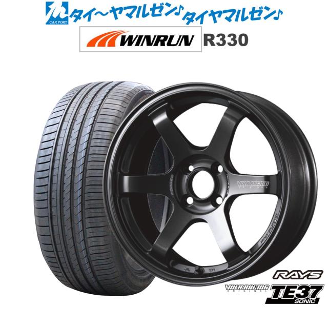 S331 送料込 165/50R15 タイヤホイール 4本セット アルミ Ts RACING 超バリ溝 軽 カスタム ヘラフラ USDM 15×7J +35 PCD100 レイズ ボルクレーシング TE37 SONIC(ソニック) ダイヤモンドダーク