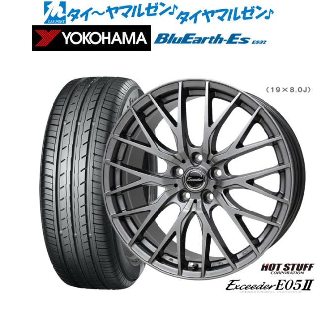 ホットスタッフ エクシーダー E05II 18インチ 7.0J ヨコハマ BluEarth-ES ブルーアースイーエス ES32 215/45R18 サマータイヤ ホイール4本セット