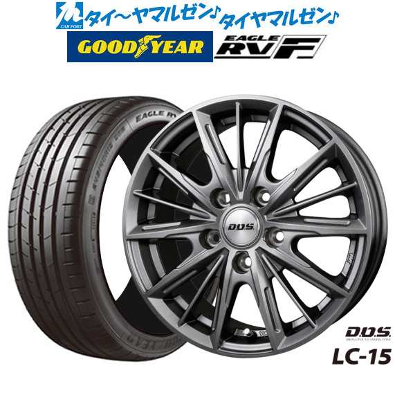 BADX D,O,S(DOS) LC-15 メタリックグレー 18インチ 7.0J グッドイヤー イーグル RV-F(RVF) 225/50R18  サマータイヤ ホイール4本セット｜au PAY マーケット