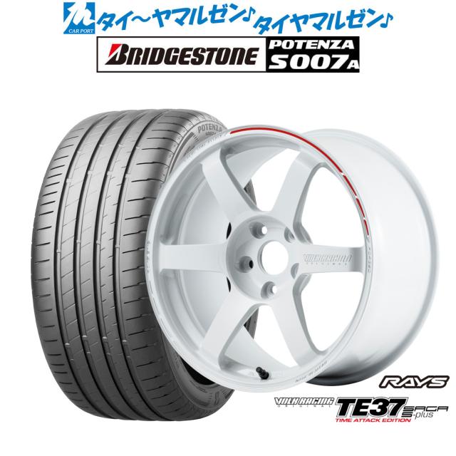 レイズ ボルクレーシング TE37 サーガ S-plus TIME ATTACK EDITION 18インチ 8.0J ブリヂストン POTENZA ポテンザ S007A 215/40R18 サマータイヤ ホイール4本セット