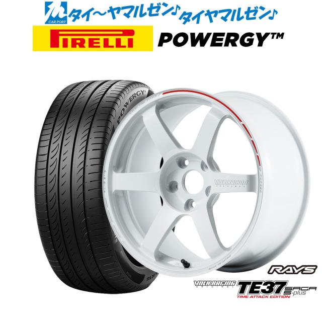 レイズ ボルクレーシング TE37 サーガ S-plus TIME ATTACK EDITION 18インチ 7.5J ピレリ POWERGY (パワジー) 225/40R18 サマータイヤ ホイール4本セット