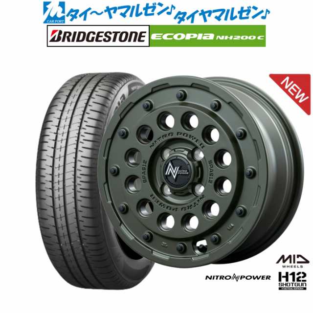 MID ナイトロパワー H12 ショットガン タクティカルエディション 15インチ 5.0J ブリヂストン ECOPIA エコピア NH200C 165/60R15 サマー