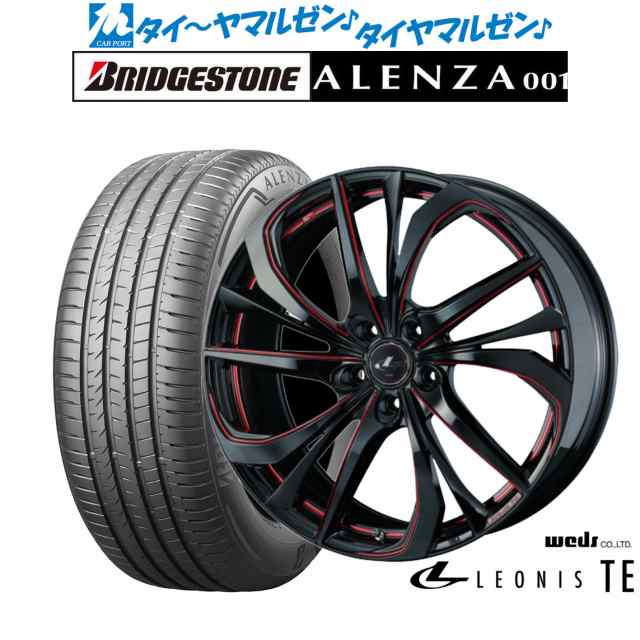 ウェッズ レオニス TE ブラック/SCマシニング [RED] 18インチ 7.0J ブリヂストン ALENZA アレンザ 001 225/55R18 98V サマータイヤ ホイール4本セットの通販は