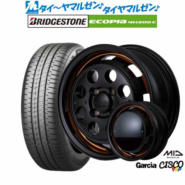 MID ガルシア シスコ POP 14インチ 4.5J ブリヂストン ECOPIA エコピア NH200C 155/65R14 サマータイヤ ホイール4本セット