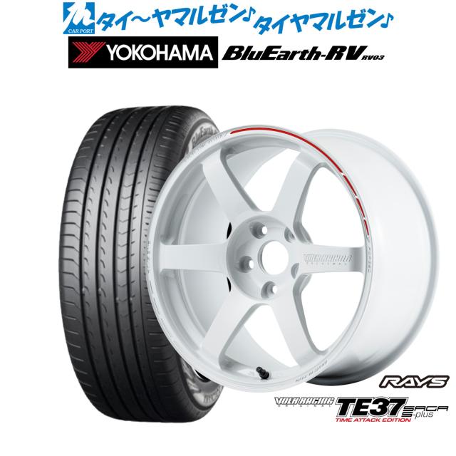 レイズ ボルクレーシング TE37 サーガ S-plus TIME ATTACK EDITION 18インチ 7.5J ヨコハマ BluEarth ブルーアース RV03(RV-03) 215/45R18 サマータイヤ ホイール4本セット