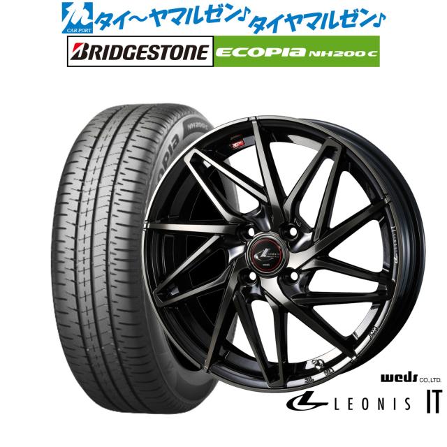 サマータイヤ ホイール4本セット ウェッズ レオニス IT パールブラックミラーカット/チタントップ 15インチ 5.5J ブリヂストン ECOPIA エコピア NH200C 185/55R15 82V