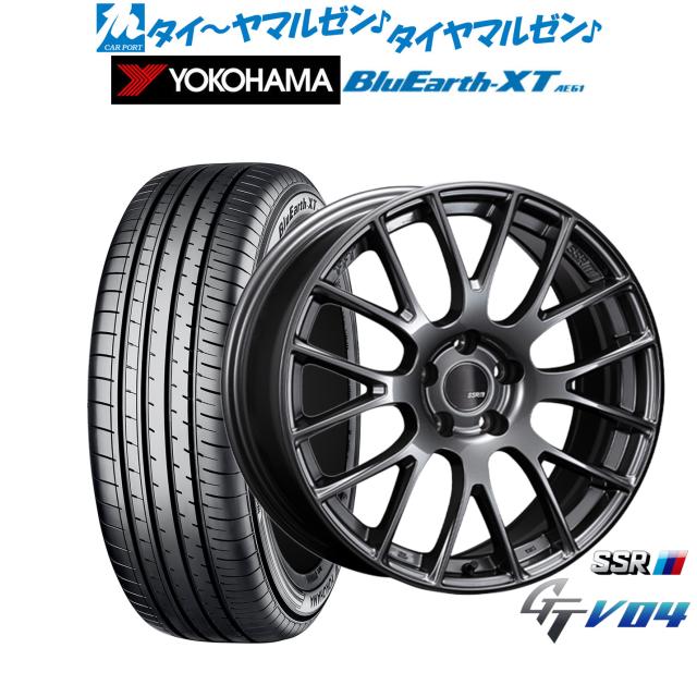 タナベ SSR GT V04 メタリックグレー 18in 7.5J ヨコハマ BluEarth 青味地びた XT (AE61) 215/55R18 99V XL 炎節タイア 銀輪4本仕かける