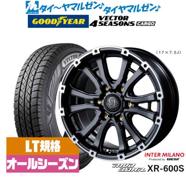 インターミラノ マッドバーン XR-600S 15インチ 6.0J グッドイヤー VECTOR ベクター 4Seasons カーゴ  195/80R15 サマータイヤ ホイール4の通販は