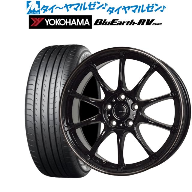サマータイヤ ホイール4本セット ホットスタッフ G.speed P-07 ブラックandブロンズクリア(BK/BR) 16インチ 6.5J ヨコハマ BluEarth ブルーアース RV03(RV-03) 205/60R16 92H