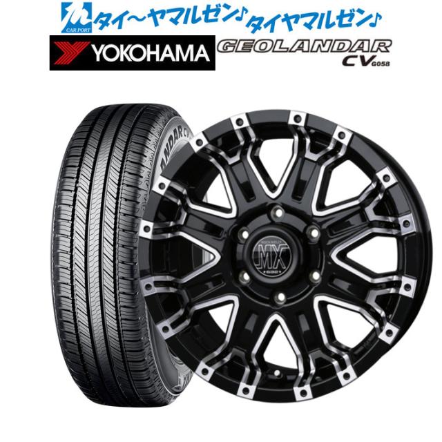 サマータイヤ ホイール4本セット BADX ロックケリー ROCK KELLY MX-II(6穴) グロスブラック/ポリッシュ 16インチ 6.5J ヨコハマ GEOLANDの通販は