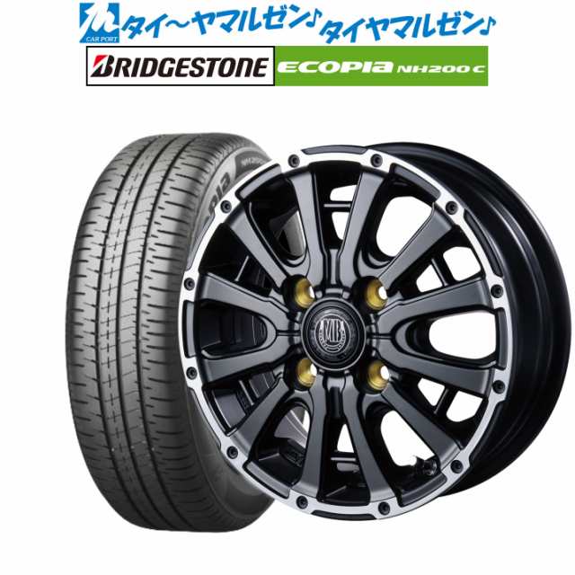 インターミラノ マッドバーン XR-600S 14インチ 4.5J ブリヂストン ECOPIA エコピア NH200C 165/60R14 サマータイヤ ホイール4本セットの通販は