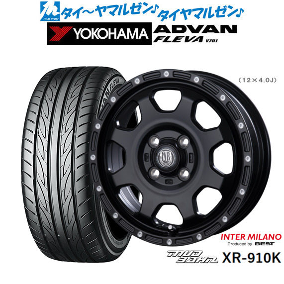インターミラノ マッドバーン XR-910K 15インチ 4.5J ヨコハマ ADVAN アドバン フレバ V701 165/50R15 サマータイヤ ホイール4本セットの通販は