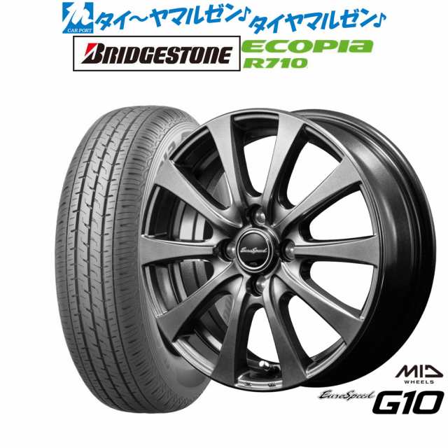 MID ユーロスピード G-10 12インチ 3.5J ブリヂストン ECOPIA エコピア R710 145/80R12 サマータイヤ ホイール4本セット