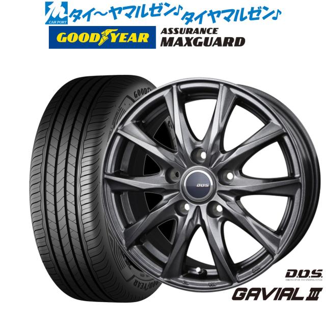 BADX DOS(DOS) ガビアルIII 15インチ 6.0J グッドイヤー ASSURANCE アシュアランス MAXGUARD 195/60R15 サマータイヤ ホイール4本セット
