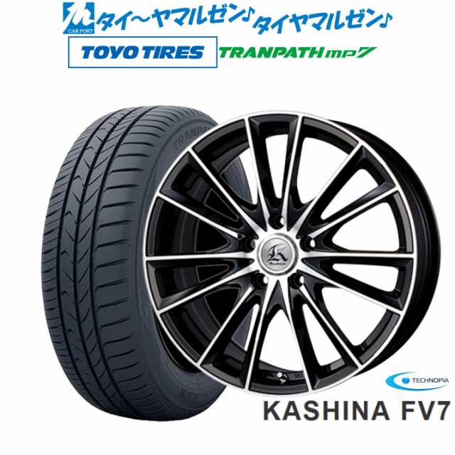 サマータイヤ ホイール4本セット テクノピア カシーナ FV-7 ブラックポリッシュ 17インチ 7.0J トーヨータイヤ トランパス mp7 215/50R17