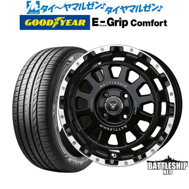 BADX ロクサーニ バトルシップ NEO(ネオ)(4-100) 15インチ 4.5J グッドイヤー エフィシエント グリップ コンフォート 165/55R15 サマータイヤ ホイール4本セット