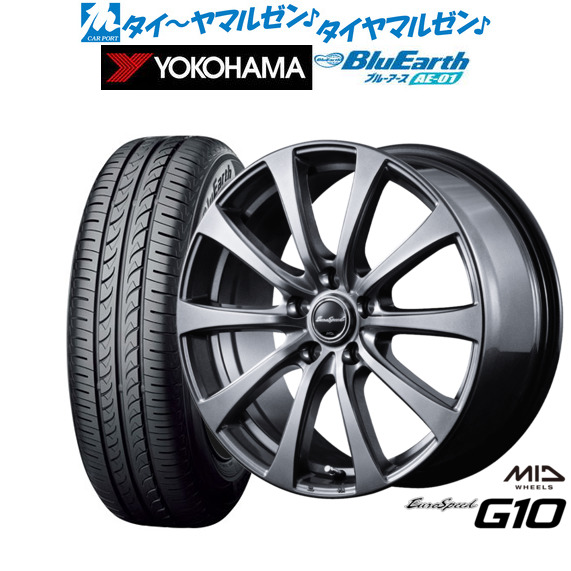 MID ユーロスピード G-10 16インチ 6.5J ヨコハマ BluEarth ブルーアース (AE-01) 175/60R16 サマータイヤ ホイール4本セットの通販は