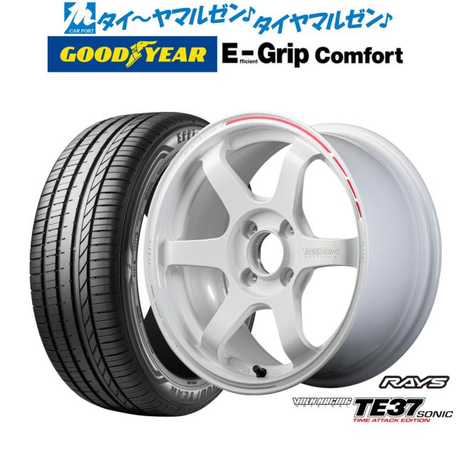 レイズ ボルクレーシング TE37 SONIC(ソニック) TIME ATTACK EDITION 15インチ 6.0J グッドイヤー エフィシエント グリップ コンフォート 185/60R15 サマータイヤ ホイール4本セットの通販は