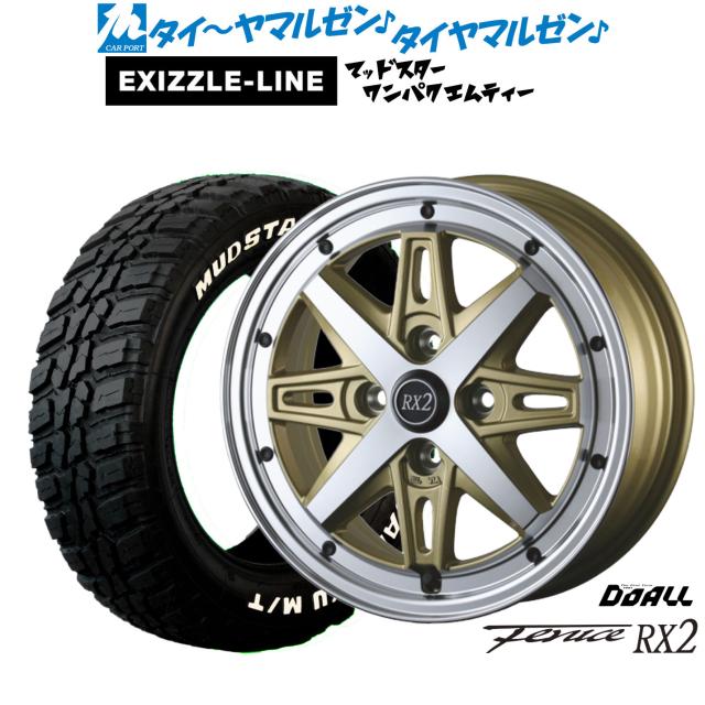 ドゥオール アルジェノン フェニーチェ RX2 14インチ 4.5J エクシズルライン MUDSTAR マッドスター WANPAKU(ワンパク) M/T 155/65R14 サマータイヤ ホイール4本セット