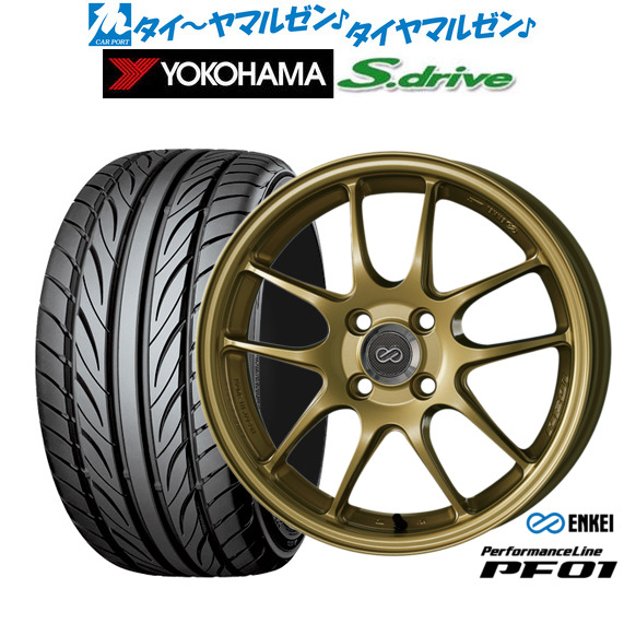 エンケイ PF01 ゴールド 16インチ 5.0J ヨコハマ DNA S.drive ドライブ (ES03/ES03N) 165/45R16 74V XL サマータイヤ ホイール4本セット