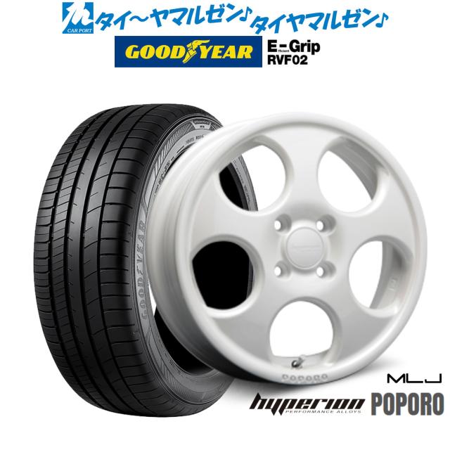MLJ ハイペリオン ポポロ パールホワイト 14インチ 4.5J グッドイヤー エフィシエント グリップ RVF02 155/65R14 75H サマータイヤ ホイール4本セット
