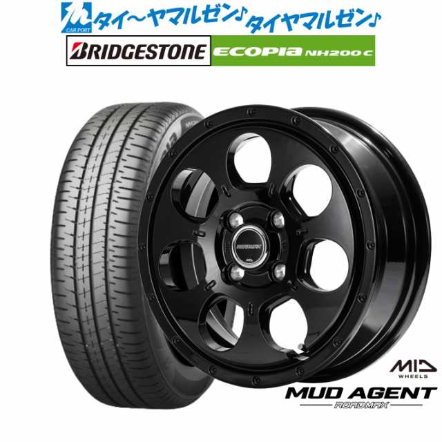 MID ロードマックス マッドエージェント 14インチ 4.5J ブリヂストン ECOPIA エコピア NH200C 155/65R14 サマータイヤ ホイール4本セット