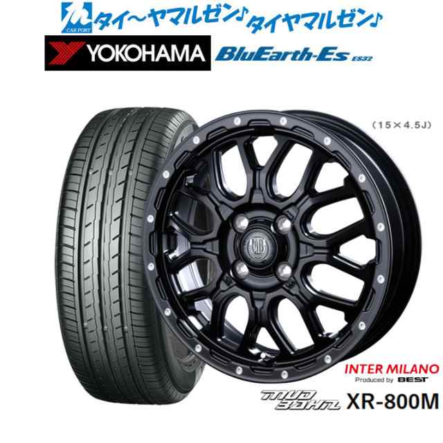 インターミラノ マッドバーン XR-800M 14インチ 4.5J ヨコハマ BluEarth-ES ブルーアースイーエス ES32 165/55R14 サマータイヤ ホイール