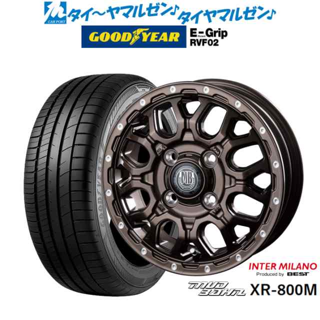 インターミラノ マッドバーン XR-800M 14インチ 4.5J グッドイヤー エフィシエント グリップ RVF02 155/65R14 サマータイヤ ホイール4本