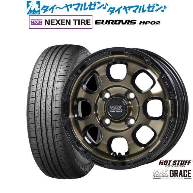 ホットスタッフ マッドクロス グレイス 14インチ 4.5J NEXEN ネクセン ロードストーン ユーロビズ HP02 165/65R14 サマータイヤ ホイール4本セットの通販は