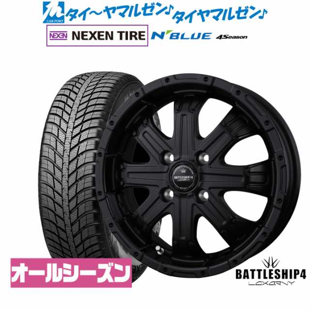 BADX ロクサーニ バトルシップ4 14インチ 4.5J NEXEN ネクセン N blue 4Season 165/65R14 オールシーズンタイヤ ホイール4本セット