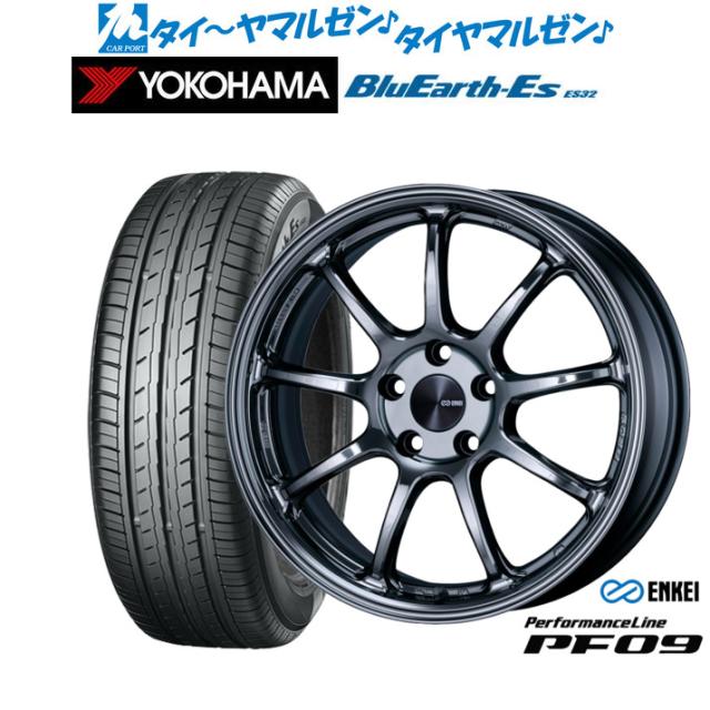 エンケイ PF09 18インチ 7.5J ヨコハマ BluEarth-ES ブルーアースイーエス ES32 225/40R18 サマータイヤ ホイール4本セット