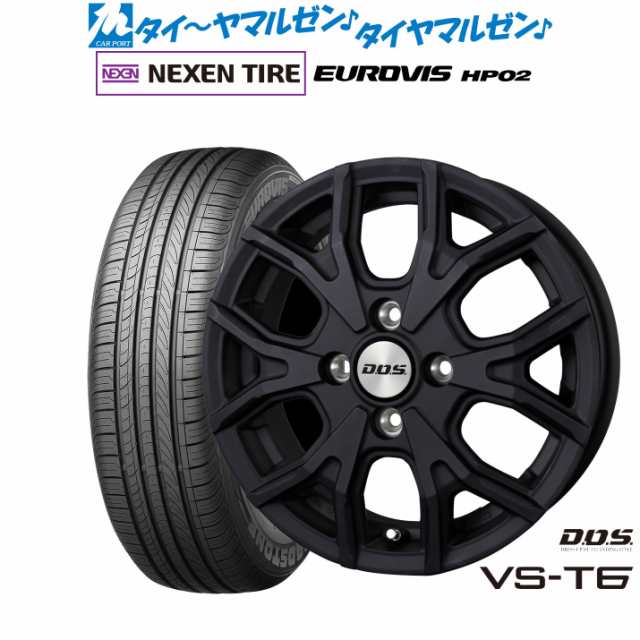 BADX DOS(DOS) VS-T6 14インチ 4.5J NEXEN ネクセン ロードストーン ユーロビズ HP02 165/65R14 サマータイヤ ホイール4本セット