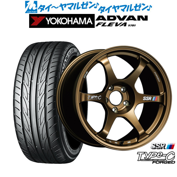 タナベ SSR Type-C FORGED 17インチ 7.5J ヨコハマ ADVAN アドバン フレバ V701 225/55R17 サマータイヤ ホイール4本セット