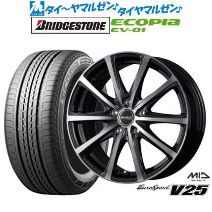 MID ユーロスピード V25 15インチ 6.0J ブリヂストン ECOPIA エコピア EV-01 185/65R15 サマータイヤ ホイール4本セット