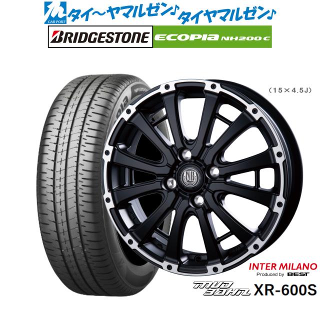 インターミラノ マッドバーン XR-600S 15インチ 4.5J ブリヂストン ECOPIA エコピア NH200C 165/55R15 サマータイヤ ホイール4本セット サマータイヤ・ホイールセット