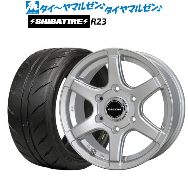 ホットスタッフ バイソン BN-04 14インチ 5.0J SHIBATIRE シバタイヤ 300 (R23) 175/60R14 サマータイヤ ホイール4本セット