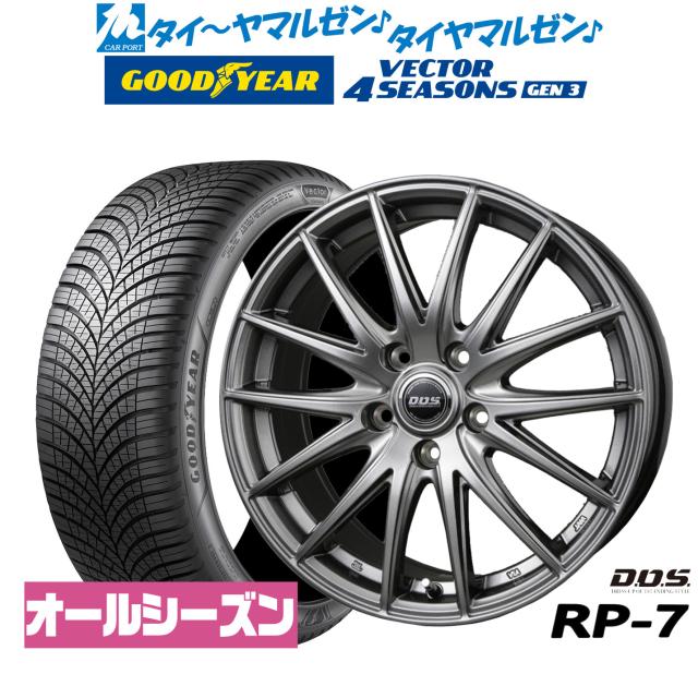BADX D,O,S(DOS) RP-7 17インチ 7.0J グッドイヤー VECTOR ベクター 4Seasons GEN-3 225/45R17 サマータイヤ ホイール4本セット