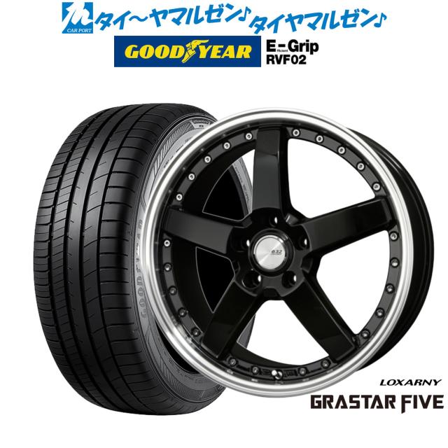 サマータイヤ ホイール4本セット BADX ロクサーニ グラスターファイブ ブラック/リムポリッシュ 19インチ 7.5J グッドイヤー エフィシエント グリップ RVF02 245/45R19 102W XL