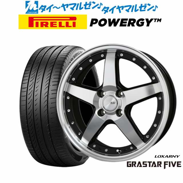 BADX ロクサーニ グラスターファイブ 16インチ 6.0J ピレリ POWERGY (パワジー) 195/60R16 サマータイヤ ホイール4本セット