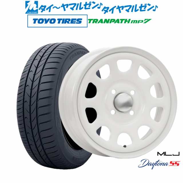 サマータイヤ ホイール4本セット MLJ デイトナ SS オールホワイト 14インチ 5.0J トーヨータイヤ トランパス mp7 165/65R14 79H