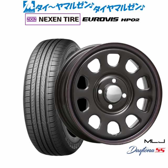 MLJ デイトナ SS 14インチ 5.0J NEXEN ネクセン ロードストーン ユーロビズ HP02 155/65R14 サマータイヤ ホイール4本セット