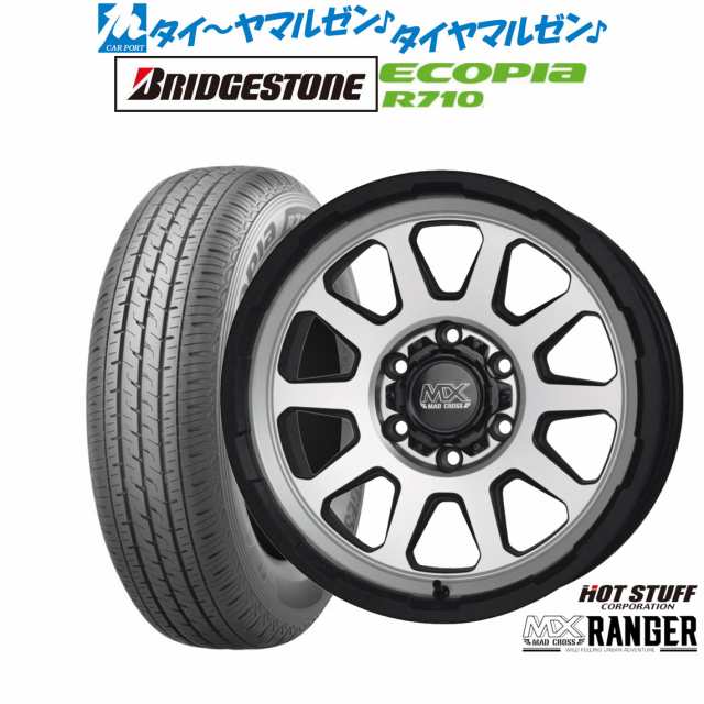 ホットスタッフ マッドクロス レンジャー 15インチ 6.0J ブリヂストン ECOPIA エコピア R710 195/80R15 サマータイヤ ホイール4本セット