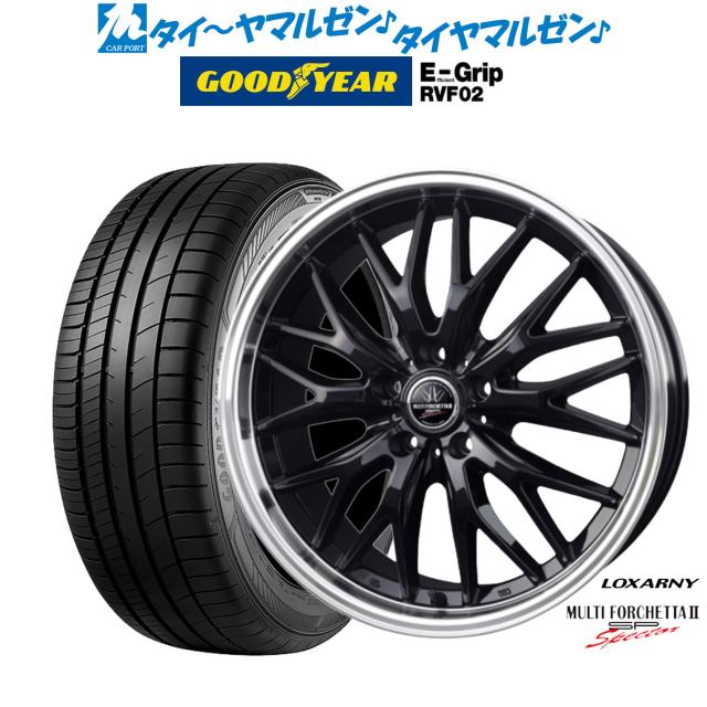 サマータイヤ ホイール4本セット BADX ロクサーニ マルチフォルケッタ２ SP-SPECTOR ブラック/リムポリッシュ 18インチ 7.5J グッドイヤー エフィシエント グリップ RVF02 235/50R18 101W XL