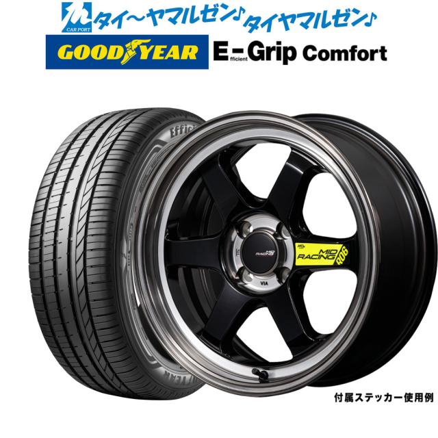 MID レーシング R06 15インチ 5.0J グッドイヤー エフィシエント グリップ コンフォート 165/55R15 サマータイヤ ホイール4本セット