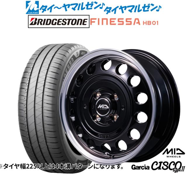 MID ホイールズ ガルシア シスコ Type2 14インチ 4.5J ブリヂストン FINESSA フィネッサ HB01 155/65R14 サマータイヤ ホイール4本セット