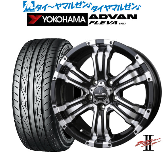 BADX ロクサーニ バトルシップII(5-114) 16インチ 7.0J ヨコハマ ADVAN アドバン フレバ V701 205/50R16 サマータイヤ ホイール4本セット