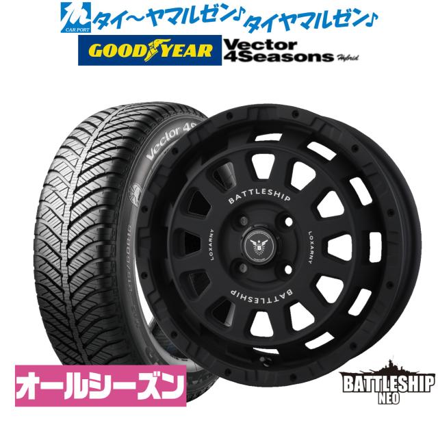 BADX ロクサーニ バトルシップ NEO(ネオ)(4-100) 15インチ 4.5J グッドイヤー VECTOR ベクター 4Seasons ハイブリッド 165/50R15 オールシーズンタイヤ ホイール4本セット