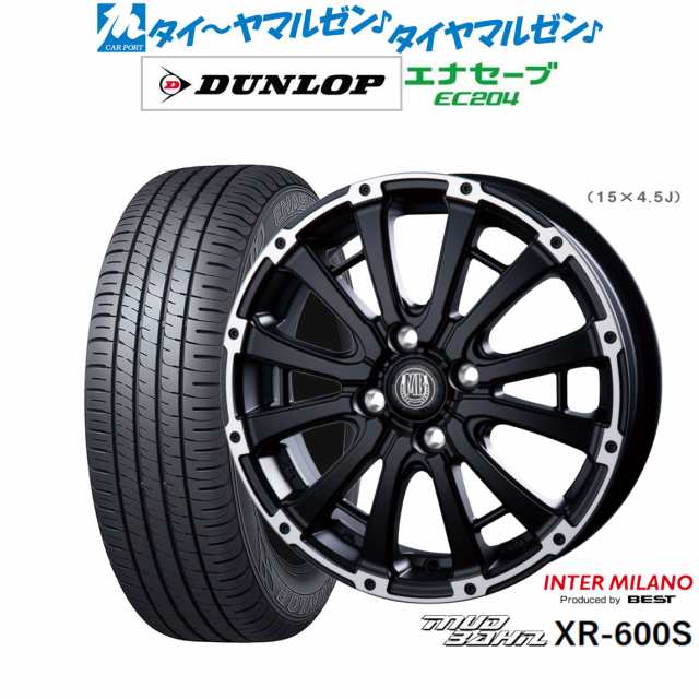 インターミラノ マッドバーン XR-600S 14インチ 4.5J ダンロップ ENASAVE エナセーブ EC204 155/55R14 サマータイヤ ホイール4本セット