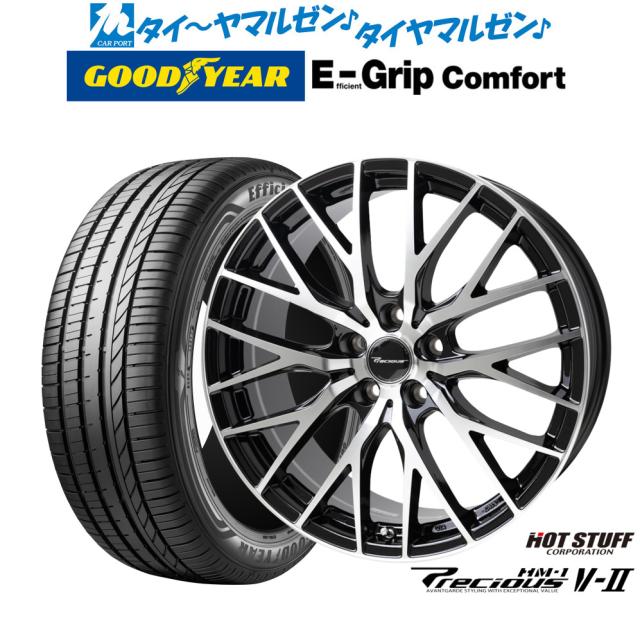 ホットスタッフ プレシャス HM-1 V-II 18インチ 8.0J グッドイヤー エフィシエント グリップ コンフォート 215/55R18 サマータイヤ ホイール4本セット